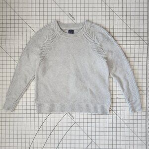 GAP Cotton Classic Minimalist Scandi Grey Raglan Sleeve Crewneck Sweater Size M